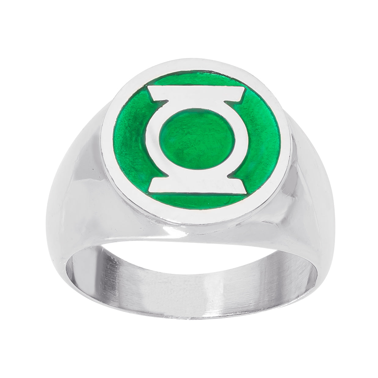 Dc Comic Green Lantern Ring - Willpower Green Lantern Stainless Steel Ring, Size - 9
