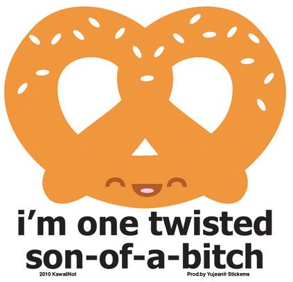 Kawaii Not - Twisted Pretzel - Sticker / Decal