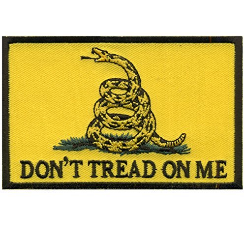 DON'T TREAD ON ME HOOK BACK, High Thread Embroidered Sew-On Rayon hook and loop PATCH - 4" x 2.5"