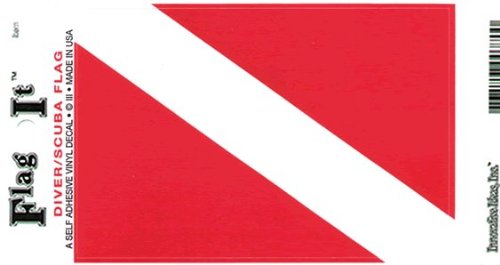 Scuba Diver flag decal for auto, truck or boat