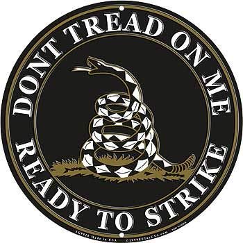 Don't Tread On Me, Ready To Strike Original Artwork Round Sign - 12"