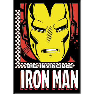 Magnet Marvel Comics Retro Iron Man Invincible Action Figure, 2.5 x 3.5"