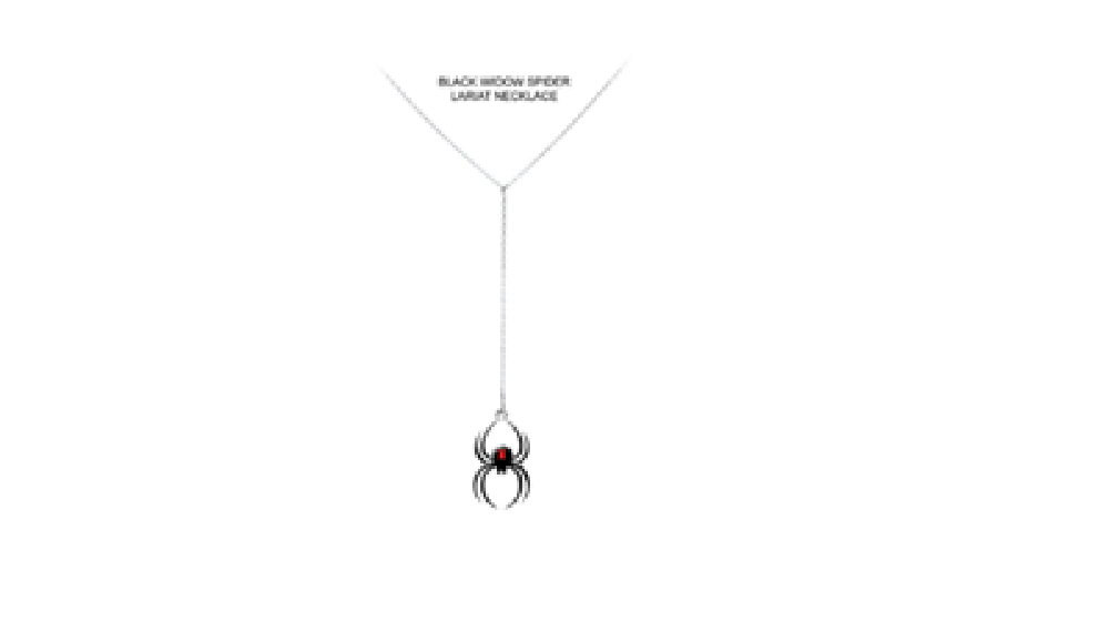 BLACK WIDOW SPIDER LARIAT NECKLACE - Avengers Officially Licensed Marvel's Movie Black Widow Logo Pendant NECKLACE