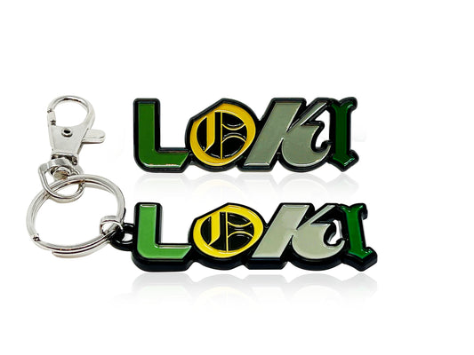 LIMITED TIME, Official Marvel's LOKI LOGO PIN + LOKI KEYCHAIN, Officially Licensed Disney+ LOKI Combo Pin & Key Ring
