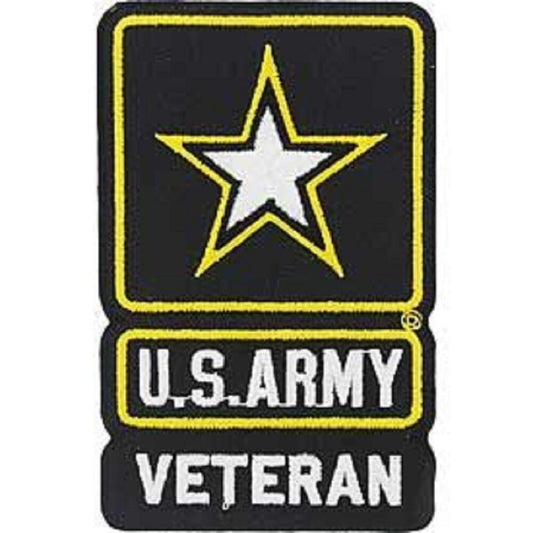US ARMY, STAR LOGO VETERAN - Decorative Patches, Embroidered Iron On Patch - 3.75"