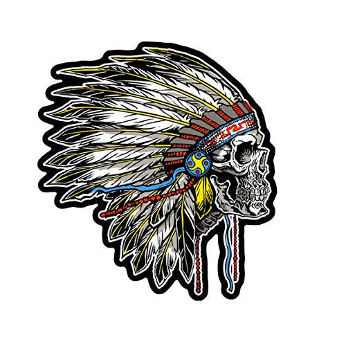 SIDE HEADDRESS, High Thread EMBROIDERED Iron-On / Saw-On Rayon PATCH - 4" x 4"