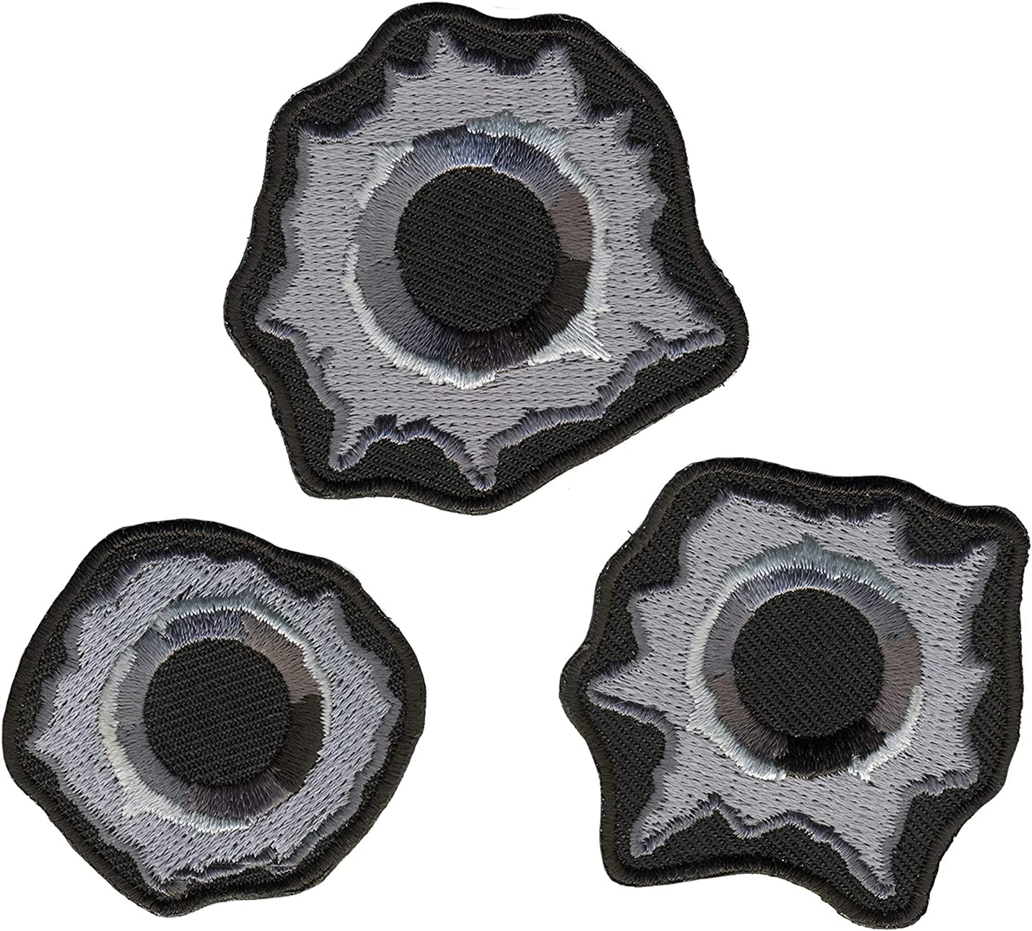 BULLET HOLES, PATCH 3 PACK - High Thread Iron-On Heat Sealed Backing Sew-On Patch - 2" x 2"