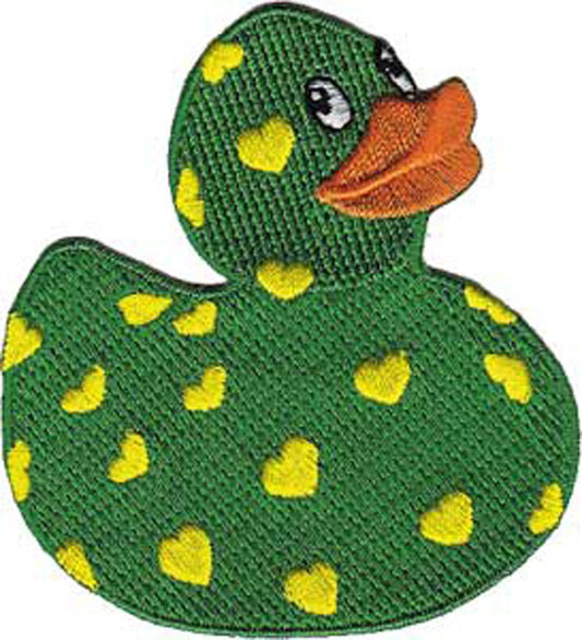 HEARTS RUBBER DUCKY, Officially Licensed, Iron-On / Sew-On, Embroidered PATCH