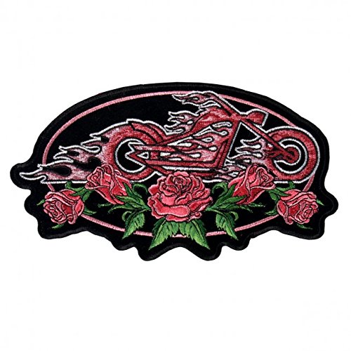 ROSE OVAL, Iron-On / Saw-On Rayon PATCH - 5" x 3", Exceptional Quality