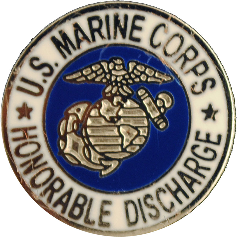 U.S. MARINES, USMC HONORABLE DISCHARGE - Original Artwork, Expertly Designed PIN - 0.625"