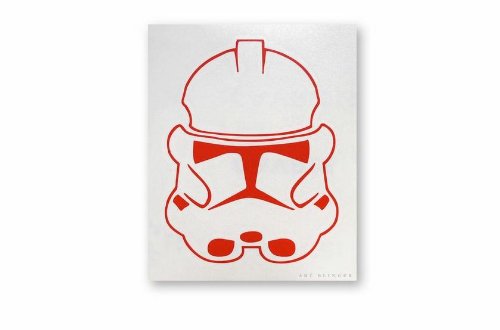 STAR WARS Storm Trooper BLACK Rub-On STICKER Disney Officially Licensed Movie & TV Artwork, 7" x 5" - Long Lasting STICK