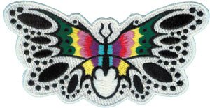 Rainbow Butterfly - Tattoo Art - Iron on or Sew on Embroidered Patch