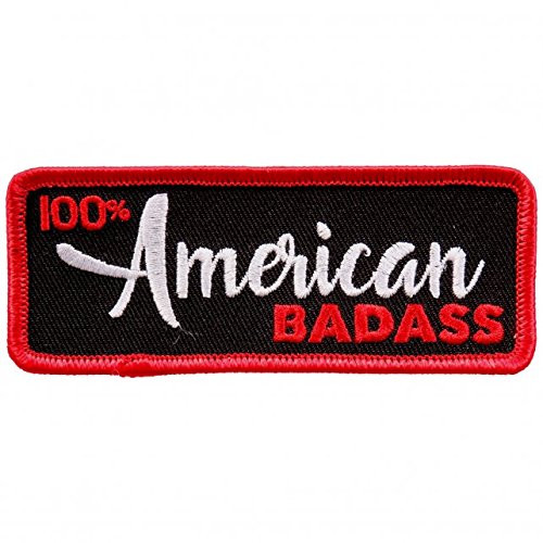 100% American Bada$$ Iron On Patches - Embroidered Artwork Sew On Patch, 4" x 2"