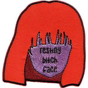 JAC RESTING BITCH FACE - Sew Iron on, Original Artwork - Patch - 2.75" x 2.875"