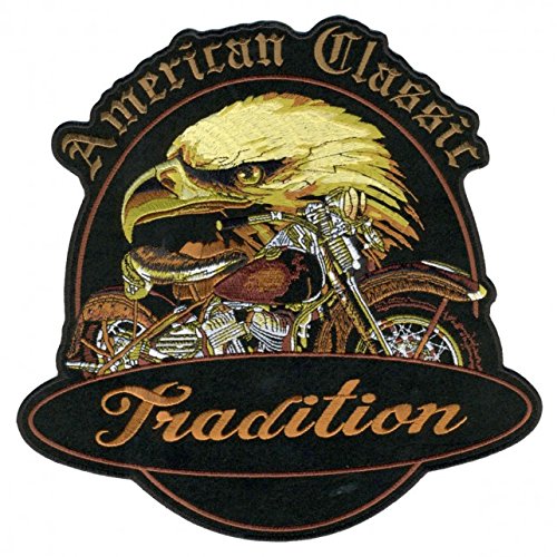 EAGLE HEAD, American Classic Tradition - Iron-On / Saw-On Rayon PATCH - 10" x 10", Exceptional Quality