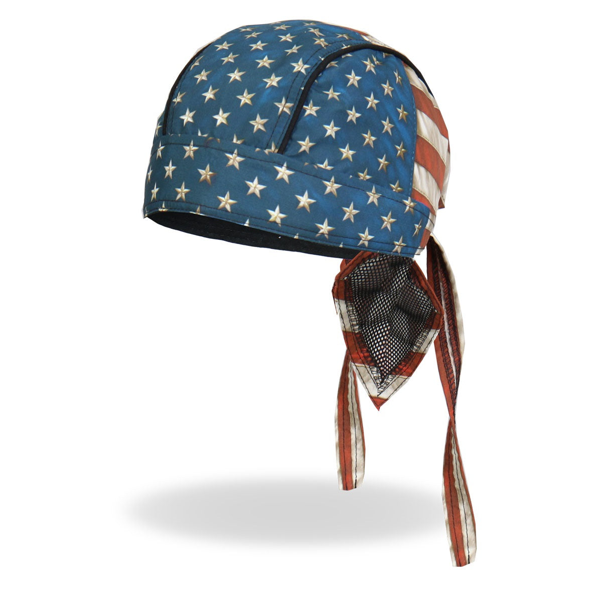 DISTRESSED AMERICAN FLAG HEADWRAP - Officially Licensed American Flag Unisex Lightweight Biker Machine Wash Head Wrap