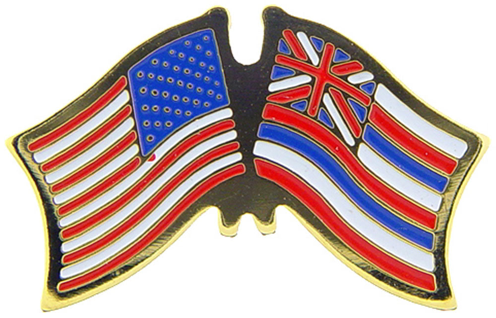 USA STATES, USA & HAWAII Cross Flags - Original Artwork, Expertly Designed PIN - 1.125"