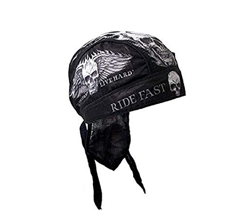 Authentic Bikers Premium Headwraps, BAD SCRATCH, "Ride Fast, Live Hard" - High Quality Micro-Fiber HEADWRAP