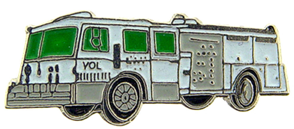FIRE & EMS, WHITE TRUCK - Original Artwork, Expertly Designed PIN - 1"