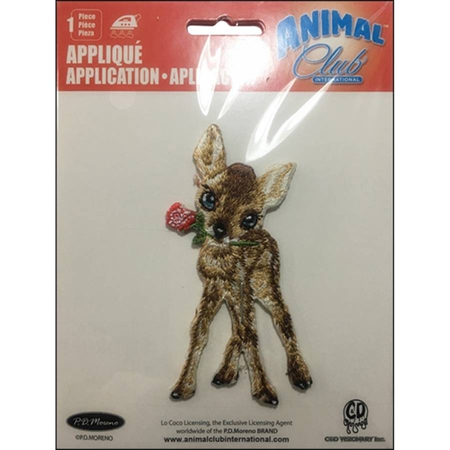 ANIMAL CLUB DEER, Officially Licensed, Iron-On / Sew-On, Embroidered PATCH - 1.78" x 3.5"