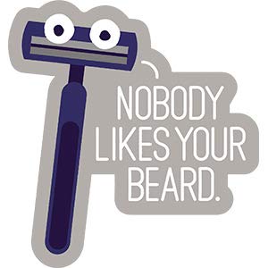 DAVID OLENICK, Let's Face It DECAL - Licensed Original Artwork STICKER, 4.6" x 5"