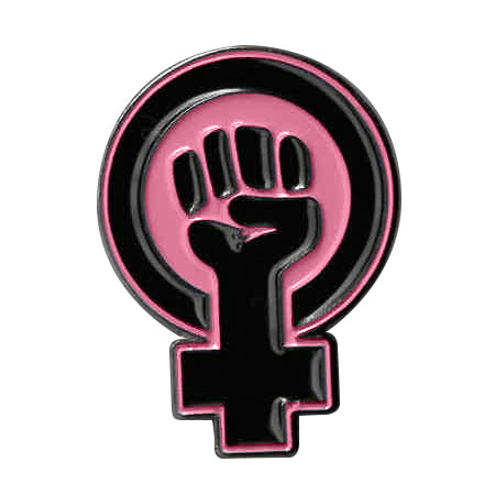 WOMAN POWER ENAMEL PIN - Matt Stewart Art's "WOMAN POWER" Backpack Enamel Lapel Pin - 1.25" x 0.875"
