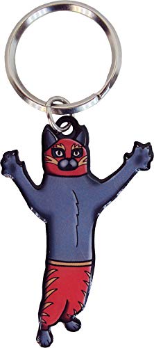 Cali's, Pretty In Ink Gato Luchador, Officially Licensed Artwork - Metal Keychain