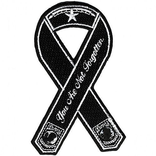 POW, Exceptional Quality Iron-On / Saw-On Rayon RIBBON PATCH - 2" x 4", Heat Sealed Backing