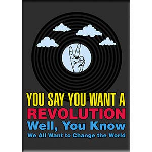 Lennon and McCartney You Want a Revolution - Licensed Exclusive Artwork, Fridge Magnet, 2.5" X 3.5"