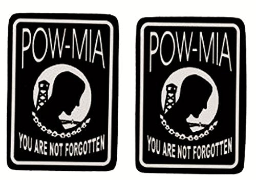 2 x POW MIA - Small, Bikers Motorcycle Helmet, Sticker DECAL (Pair) - 3"
