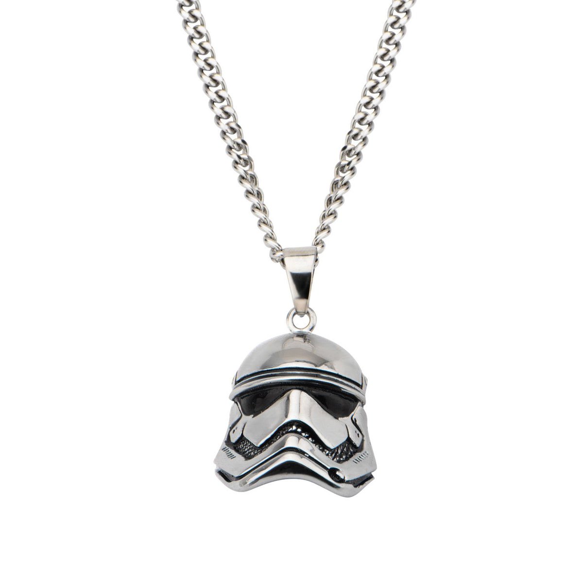 STAR WARS EPISODE 7 3D STORMTROOPER NECKLACE - Officially Licensed 3D Stormtrooper Stainless Steel Pendant Necklace for Men w/ 22" Chain