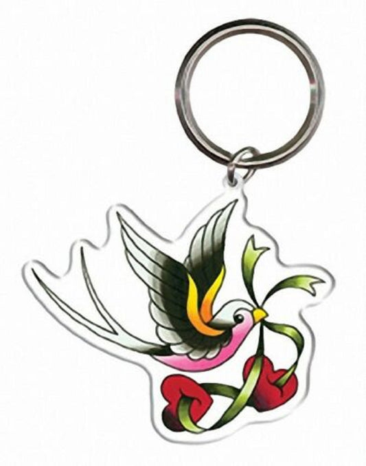 Adam Potts - Love Swallow Bird - Metal Keychain