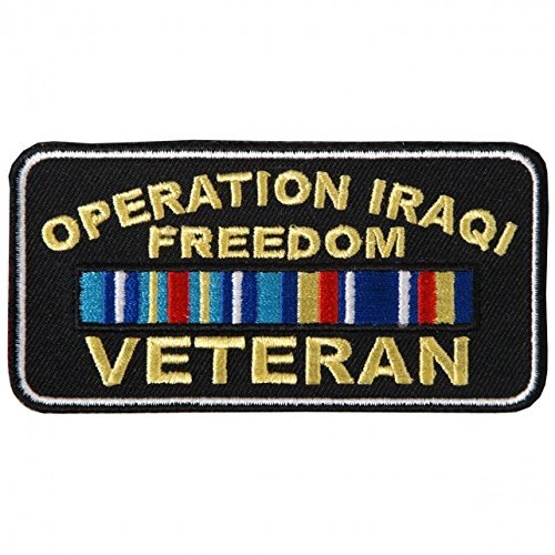 OPERATION IRAQI FREEDOM VETERAN, High Thread Iron-On / Saw-On, Heat Sealed Backing Rayon PATCH - 4" x 2"