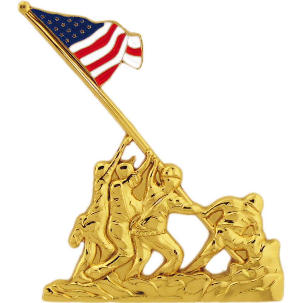 U.S. MARINES, USMC IWO JIMA EMBLEM Large - Original Artwork, Expertly Designed PIN - 2"
