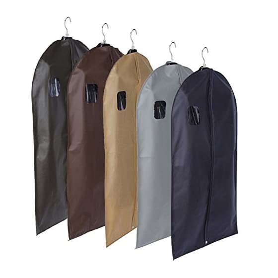 10 GARMENT BAG Combo Set - Pack of 10 - Best Package, 2 COVERS of Each Color - 12" x 15" x 25"