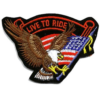 Live to Ride iron-on embroidered patch