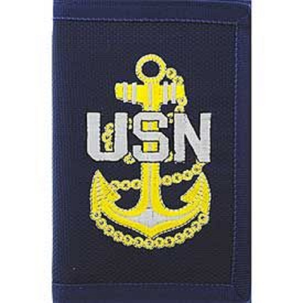 US NAVY WALLET - United States NAVY ANCHOR - Heavy Duty Trifold Nylon Wallet - 3.5" x 5"