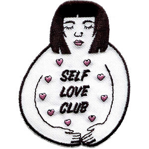 JAC SELF LOVE CLUB - Sew Iron on, Original Artwork - Patch - 2.6" x 3.34"