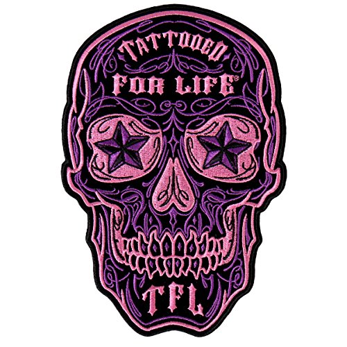 LADIES DAY OF THE DEAD, High Thread Embroidered Iron-On / Saw-On Rayon Large PATCH - 6" x 8"