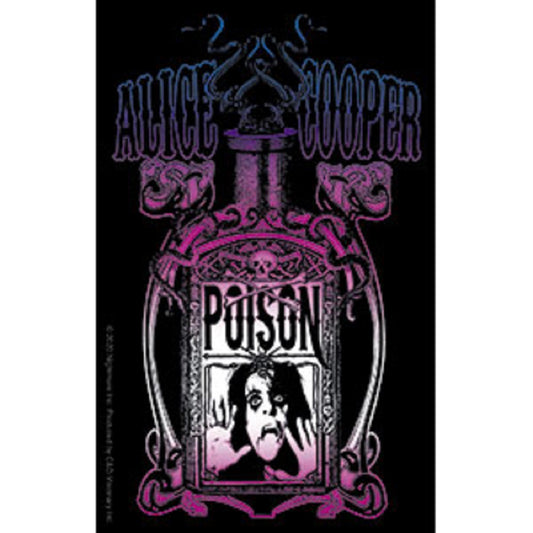 ALICE COOPER, POISON BOTTLE STICKER - Orignal Artwork Vinyl - Decal STICKER - 3.5" x 5.5"