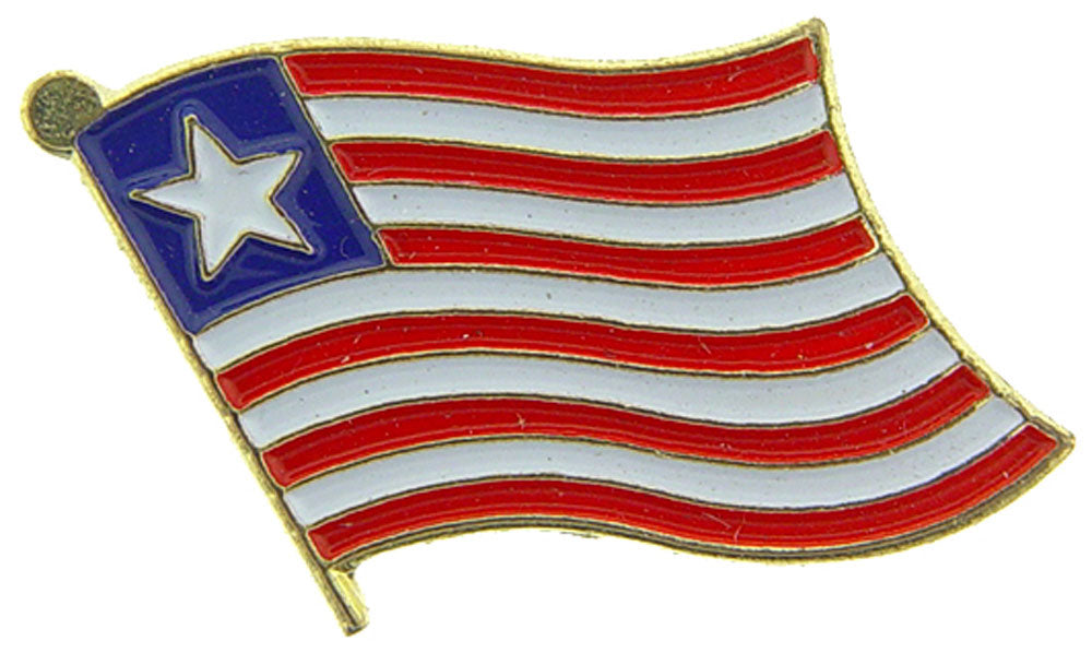 INTERNATIONAL FLAG "LIBERIA" PIN - Officially Licensed Patriotic Liberia Flag Orignal Artwork, Expertly Designed PIN, 1"