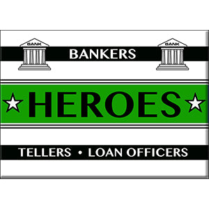 HEROES of COVID-19, Bankers Tellers Loan Officers Heros Magnet - Original Artwork Fridge Magnet, Size - 2.5" x 3.5"