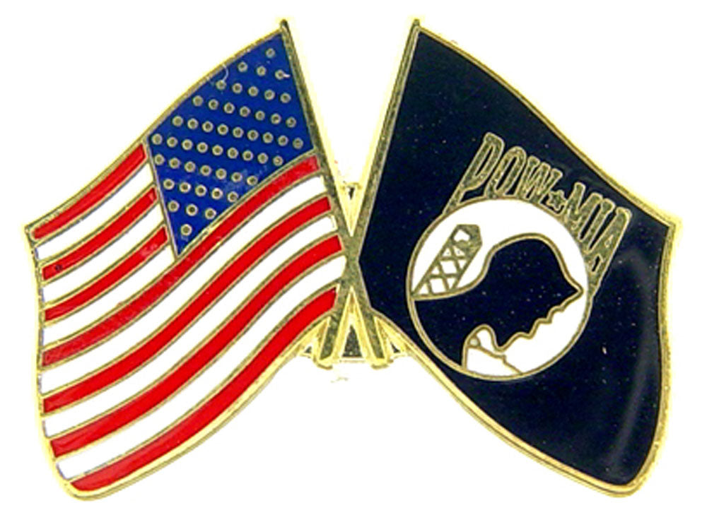 POW, WW & KIA HONOR, Cross Flag POW*MIA & USA FLAG - Original Artwork, Expertly Designed PIN - 1"