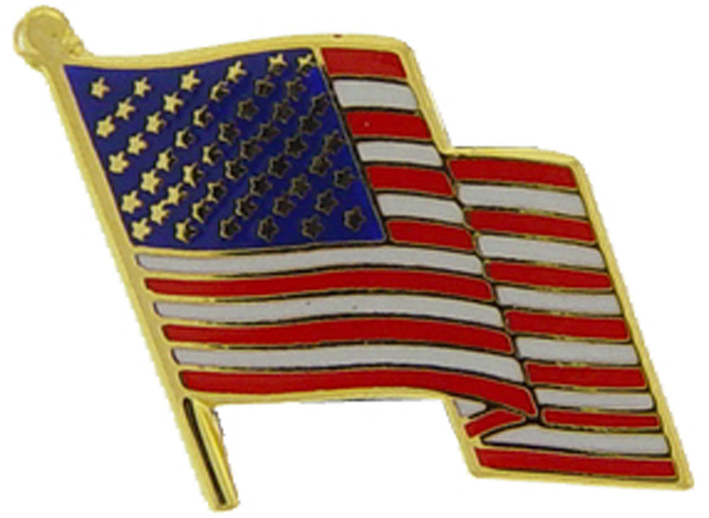 USA & PATRIOTIC, USA FLAG WAVY II - Original Artwork, Expertly Designed PIN - 1"