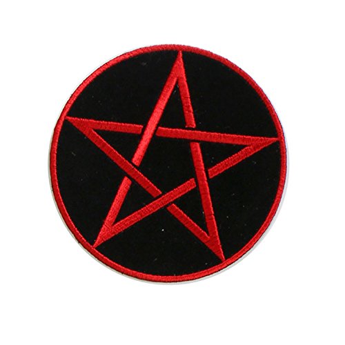 PENTAGRAM, Exceptional Quality Iron-On / Saw-On, Heat Sealed Backing Rayon PATCH - 4" x 4"