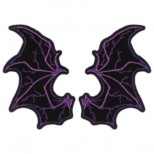 BAT WINGS PATCH - Swallowtail Butterfly Design, High Thread Rayon Iron-On Heat Sealed Backing / Sew-On PATCH - 3" x 4"