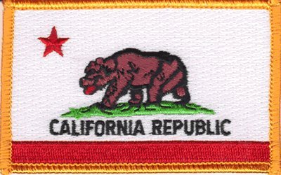 California iron-on embroidered patch