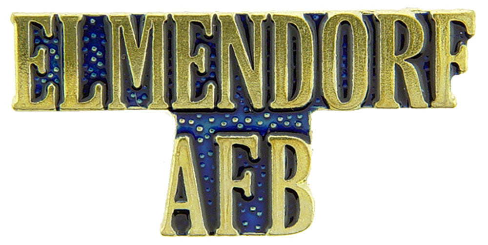 U.S. AIR FORCE, Script ELMENDORF AF - Original Artwork, Expertly Designed PIN - 1"