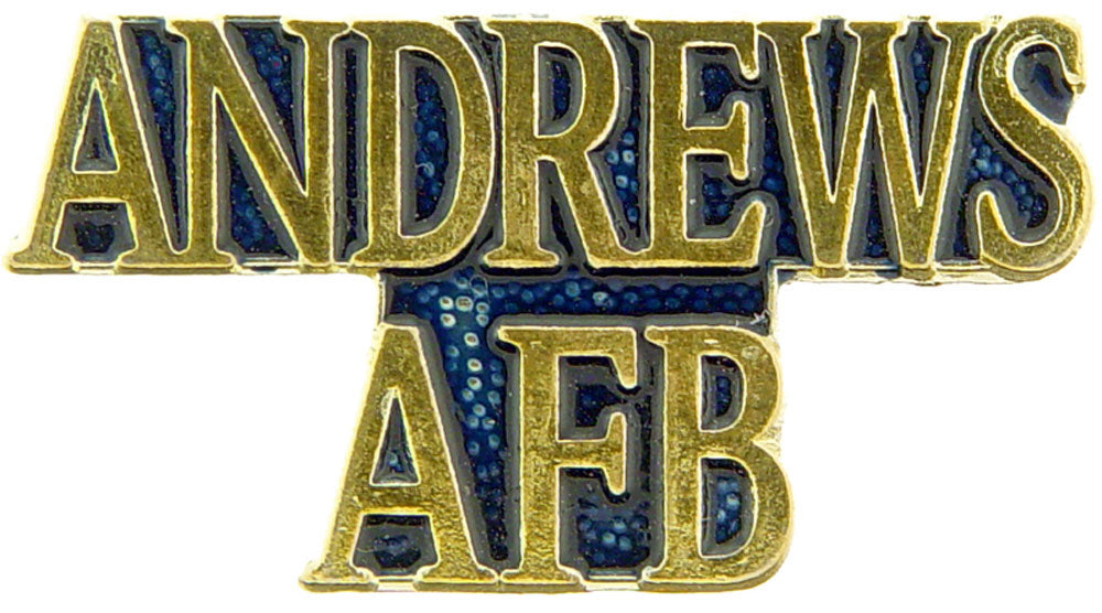 U.S. AIR FORCE, Script ANDREWS AFB - Original Artwork, Expertly Designed PIN - 1"