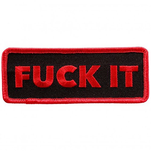 F@ck It Iron On Patches - Embroidered Artwork Sew On Applique Patch, 4" x 2"